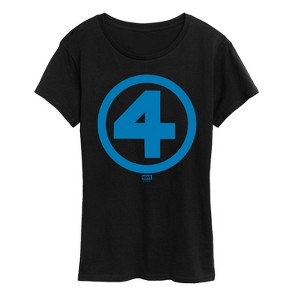 Women's - Marvel - Fantastic 4 Logo Blue Short Sleeve Graphic T-Shirt - 1 of 4
