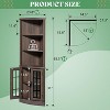 AMERLIFE Curved Corner Storage Cabinet, 65" Tall Freestanding Bookcase with Glass Doors, Espresso - 2 of 4
