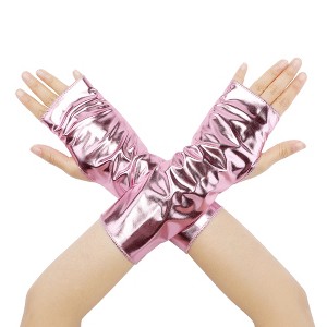 INSPIRE CHIC Women's Fingerless Shiny Lightweight Gloves 1 Pair - 1 of 4