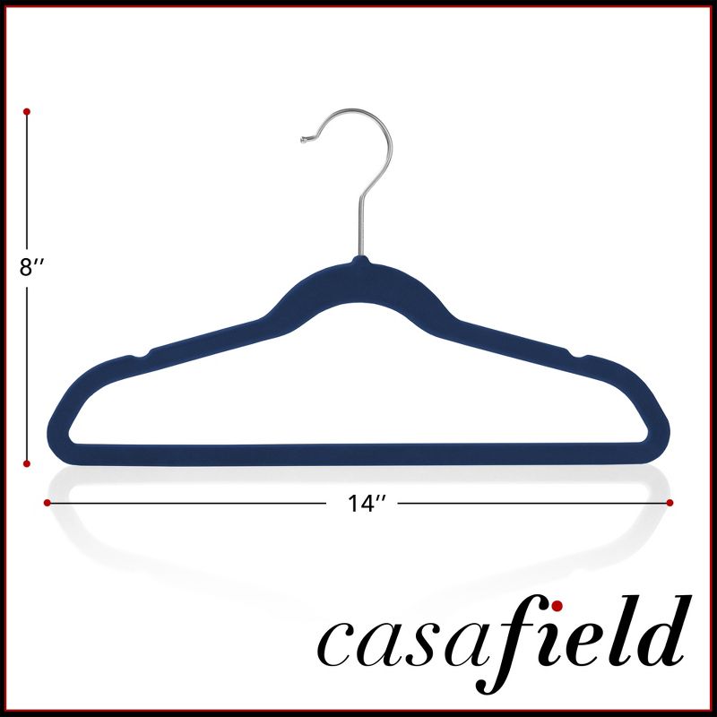 Casafield 14" Velvet Kid's Hangers for Children's Clothes, Set of 50, 5 of 8