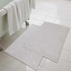Cotton Solid Absorbent Thick Checkered Grid Washable Bath Mats, Set of 2 by Blue Nile Mills - 2 of 4
