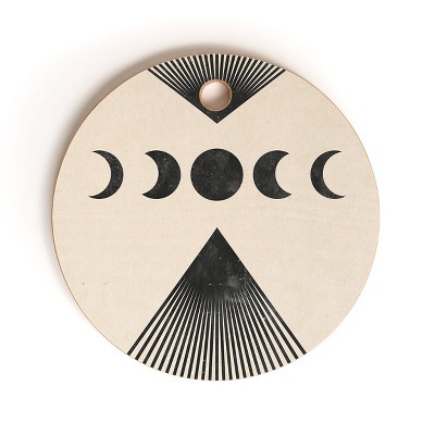 Emanuela Carratoni Moon Phases on Mountains Round Cutting Board - Deny Designs