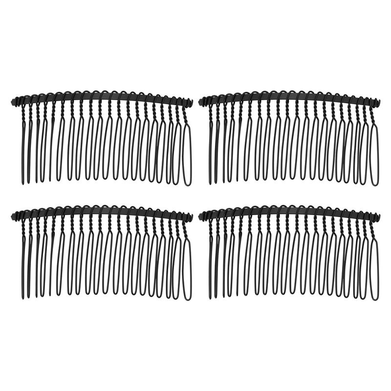 Unique Bargains No Slip Classic Hair Side Combs Accessories Metal 4 Pcs, 1 of 7