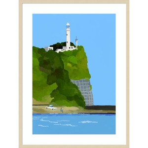 31" x 41" Lighthouse Car and Fishing by Hiroyuki Izutsu: Amanti Art Giclee Print, Coastal Decor - 1 of 4