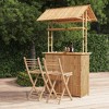 vidaXL - 3 Piece Bamboo Bar Set with Roof-Outdoor Garden Patio Furniture - Sturdy, Durable & Foldable - 2 of 4