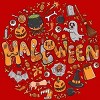 Men's Design By Humans happy halloween greeting holiday illustration By ghinan Tank Top - 2 of 2