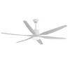 66" White 6-Blade Flush Mount Ceiling Fan with LED Light, Modern Minimalist Design and 6-Speed Remote for Bedroom or Lounge - 2 of 4