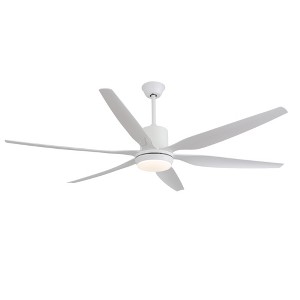 Modern 66" 6-Blade Ceiling Fan with LED Light, Remote Control, 6 Speeds, Reversible DC Motor, for Living Room & Commercial Spaces - 1 of 4