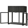 37''H Fir Wood Farmhouse Rustic Outdoor Potting Bench,Mini Cold Frame With 2 Doors And Wheels,Raised Bed With Liner And Drainage Holes -Maison Boucle - 4 of 4