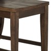 Counter Height Solid Rubberwood Cayla Counter Chair (Set of 2) in Farmhouse Style with Slat Back, Scooped Seats, Wooden Cap Rail and Stretchers - 3 of 4