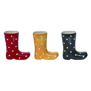 Transpac Ceramic Rain Boot Bud Vase Set of 3 Home Decorations Spring - 1 of 1