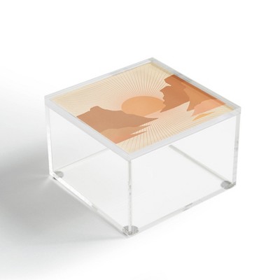 Iveta Abolina Valley Sunset Coral 4" x 4" Acrylic Box - Deny Designs