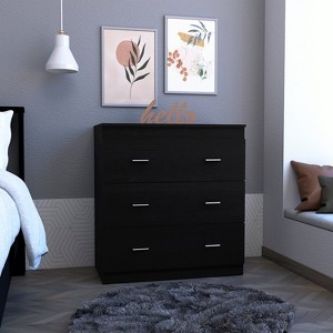 Kumasinova 2-Column 6 Drawers Dresser with 3 Rows,Modern Chest of Drawers,Wood Finish Dresser with Spacious Storage for Bedroom,Entryway,Black - 1 of 4