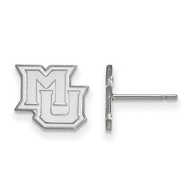 Black Bow Jewelry 14k White Gold Marquette Golden Eagles NCAA Post Earrings