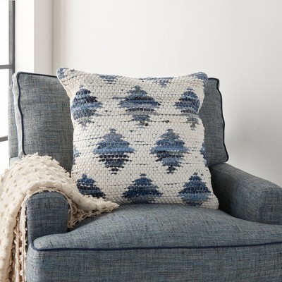 20"x20" Oversize Life Styles Diamonds Throw Pillow Denim - Mina Victory