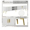 TV Stand For Television, Entertainment Center With Storage, ​TV Stand With 4 Invisible Storage Spaces And 3 Open Shelves 5 Champagne Legs Modern Styl - 2 of 4