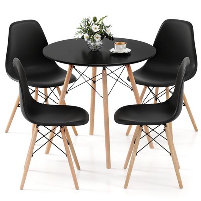 Resenkos Kitchen Table and Chairs Sets,Dining Table Set,5 Pieces Dining Table Set With Solid Wood Leg-Black