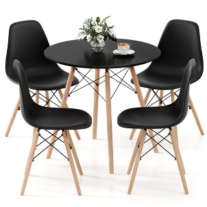 Resenkos Kitchen Table and Chairs Sets,Dining Table Set,5 Pieces Dining Table Set With Solid Wood Leg-Black - 1 of 4