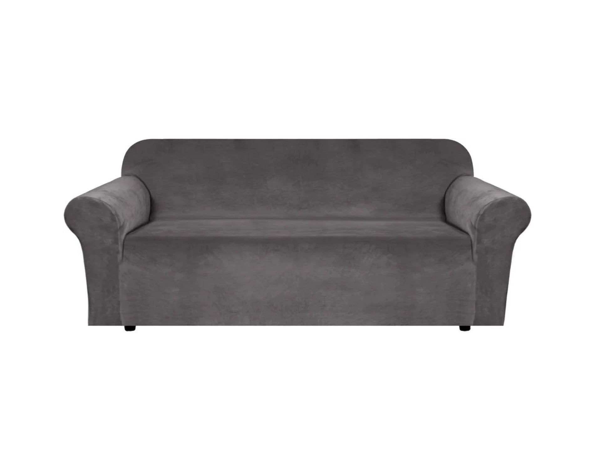 H.Versailtex Stretch Velvet Sofa Covers for Cushion Couch Covers Sofa Slipcovers Furniture Protector GRAY XL Sofa