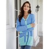 Whizmax Women Overized Open Front Knitted Long Sleeve Button Down Chunky Colorblock Outwear Cardigan with Pocket Lack Blue S - 4 of 4