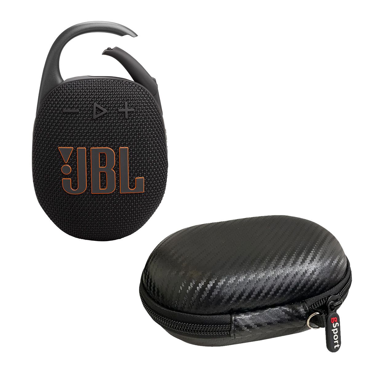 JBL Clip 5 Ultra Portable Bluetooth Speaker with gSport Carbon Fiber Case