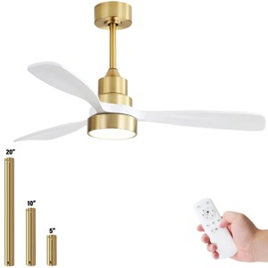 Sofucor Low Profile Ceiling Fan With Lights Remote Control 48'' Modern Wood Blade Ceiling Fan For Bedroom Living Room Indoor Outdoor Farmhouse Patio - 1 of 4