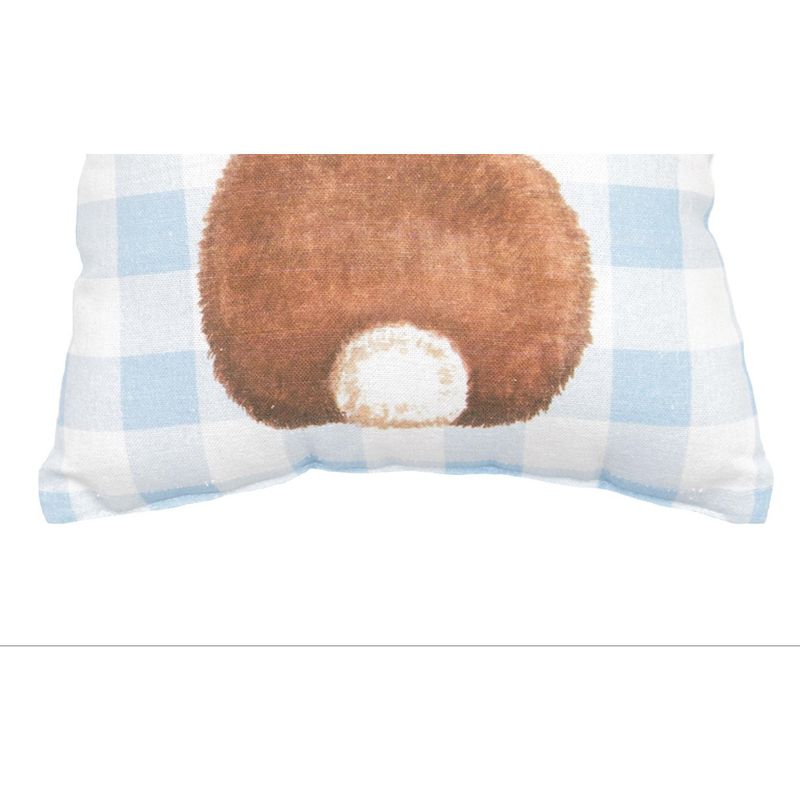 C&F Home Checkered Blue Bunny Pillow, 3 of 4