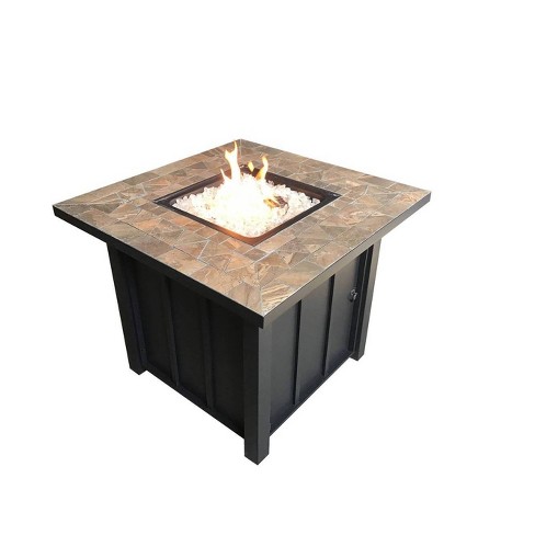 3 in 1 Outdoor Garden Fire Pit BBQ Brazier Square Tile Stove Patio Heater New 