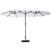 TiramisuBest 15' Steel Rectangular Double-Sided Patio Market Umbrella,Sun Protection & Easy Crank - Beige (NO Base) for Deck/Pool/Patio - 4 of 4