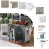 Kitchen Island, with Storage Rack, Drawers, Spice Rack & Towel Rack, for Dining, Kitchen & Barbecue - 3 of 4