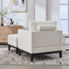 CAVINAS Farmhouse Upholstered Accent Armchair with Ottoman&Reversible Lid Coffee Table,Luxury Boucle Lounge Chair for Living Room&Bedroom - 4 of 4