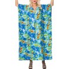LA LEELA Women's House Daily Routine Evening Wear Loungewear Casual Long Kaftan Cover Up Slit Dress Maxi Dresses Caftans for Women 2X-3X Blue, Floral - 2 of 4