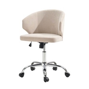 Victoria Modern Armrest Office Chair with 360¬∞Rotating Casters | Artful Living Design - LINEN - 1 of 4