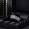 Jewelry Avalanche Mens Gunmetal Tungsten Carbide Wedding Band, Comfort-fit, Grooved Center, 8mm - 4 of 4