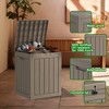 Infurnic Deck Boxes, Waterproof Outdoor Storage Box with Handle for Patio Furniture, Garden Tools, All Weather Use, Brown, 14.76"*14.76"*29.52" - 4 of 4