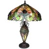 Chloe Lighting Liaison Tiffany-Style 3 Light Victorian Double Lit Table Lamp 18" Shade - 2 of 2