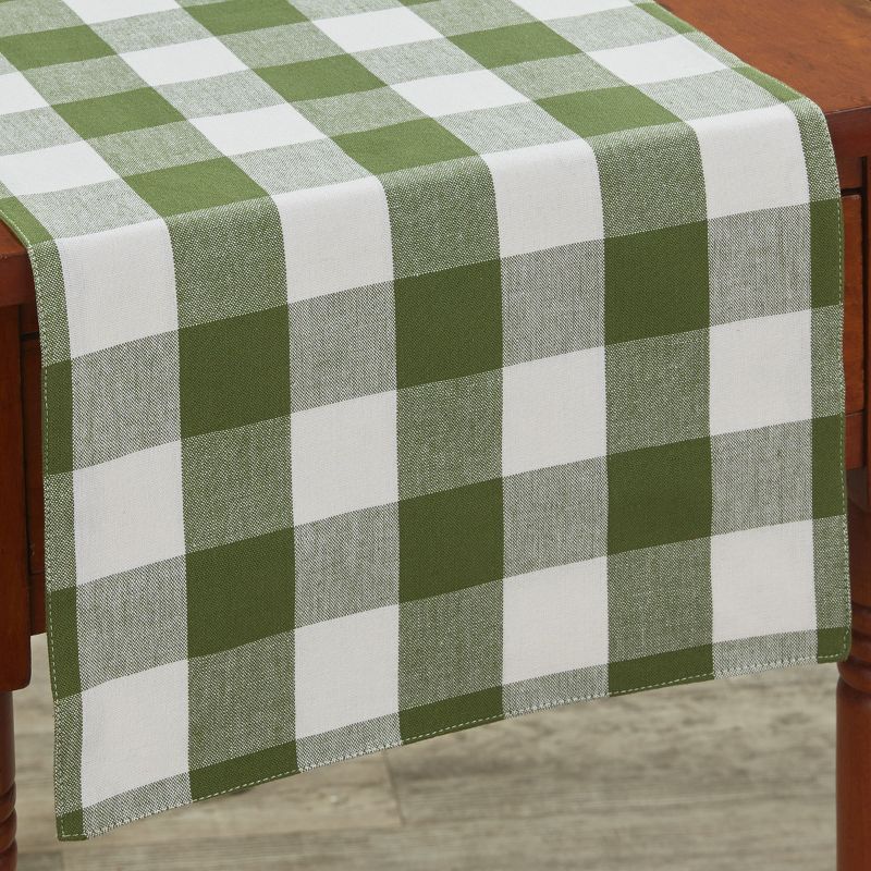 Park Designs Buffalo Check Backed Green Table Runner 13" x 36", 1 of 6