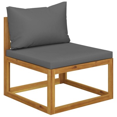 vidaXL 2 Piece Patio Sofa Set with Cushion - Outdoor Lounge Set - Solid Acacia Wood - Dark Gray Polyester Cushions