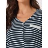cheibear Women's Modal Casual Button Down Lounge Tops with Pants Stretchy Soft Pajama Sets - 4 of 4