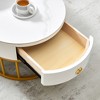 NicBex Stylish Nesting Coffee Table Set of 2,Sintered Stone Circular/Square and Marble Tabletop,Center Table for Living Room - 4 of 4