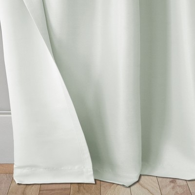 Pearl Gray Faux Silk Blackout Sill Length Drape Panel