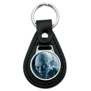 Lord of the Rings Gollum Character Black Leather Keychain - 1 of 4