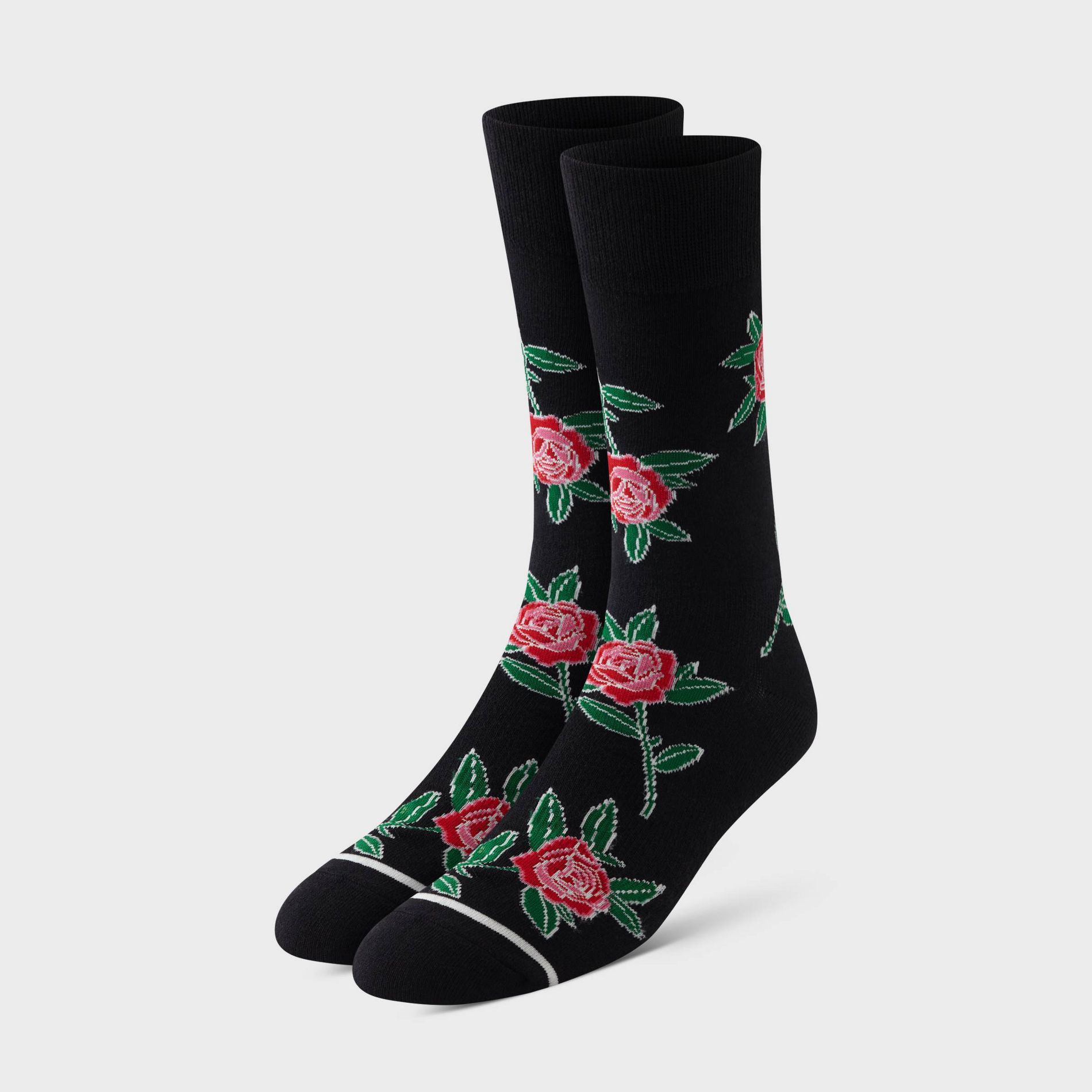 Pair of Thieves Men's Crew Socks - Black/Pink 6-12