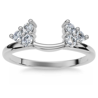 Pompeii3 1/4Ct 6-Prong Diamond Guard Enhancer Insert Ring 14k Gold Lab Created