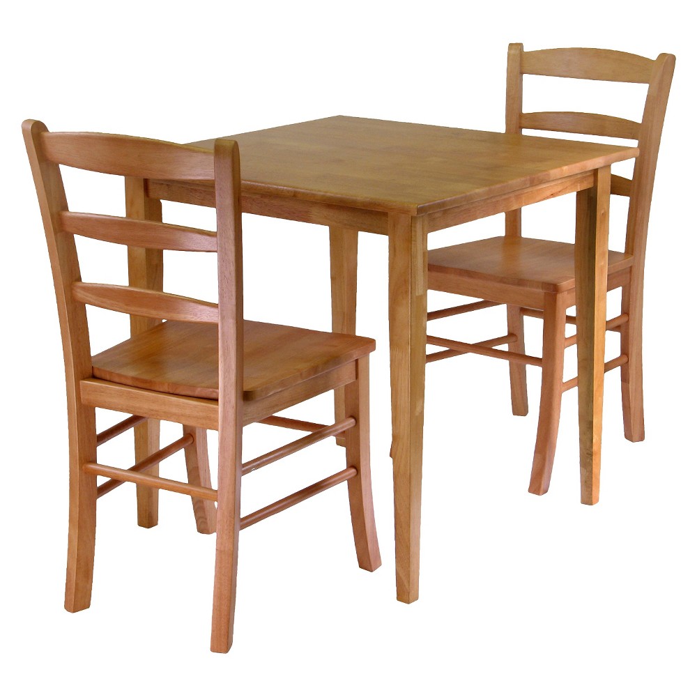 Photos - Dining Table 3pc Groveland  with Chairs Wood/Light Oak - Winsome