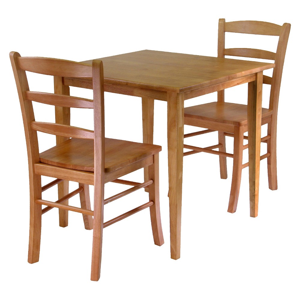 Photos - Dining Table 3pc Groveland  with Chairs Wood/Light Oak - Winsome: Solid Hardwood, Shaker-Style, Satin Finish, Square Shape