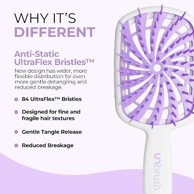 UltraFlex Lavender and White Plastic Detangling Hair Brush