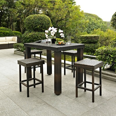 Palm Harbor Brown Wicker Counter Height Outdoor Dining Table