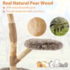 Tangkula Solid Wood Cat Tower Modern Cat Scratching Tree w/Luxurious Perch Teasing Rope - 4 of 4