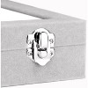 24-Grid Velvet Jewelry Tray with Glass Lid, Detachable Earring Organizer for Drawer Storage and Display, Gray - 4 of 4